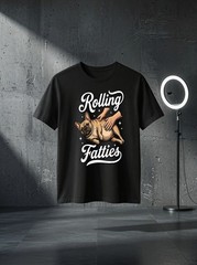 Unisex Rolling Fatties French Bulldog Graphic T Shirt Gift