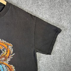 Vintage Dragon Shirt Mens Medium Black 90s Surf Skate JNCO Stussy Cartoon Grunge