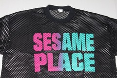 Men’s Black Mesh Crop Top, Sesame Place, Rudman Sportswear, One Size Fits Most