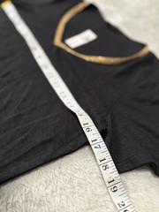 New Talbots Mens Black V Neck Short Sleeve T Shirt Size XS Gold Linen Blend