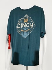 Cinch Men’s Blue Graphic Logo T-Shirt XL Crew Neck Short Sleeve Cotton Blend