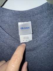 Gilden Medium *Set Of 3* Blue Grey Basic T-Shirts Heather Navy NWT