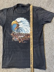 Vintage Harley Davidson 3D Emblem Shirt Large Righteous Ruler 1987 USA 50/50