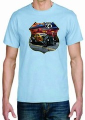 Adult DryBlend® T-Shirt – ( MEET ME ON ROUTE 66- HOT ROD / PIN-UPS / HOTTIES)