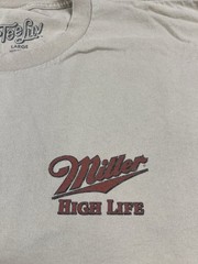 Tee Luv Miller High Life Tan T Shirt Size Large