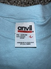 Deadstock Vintage 90s Mens Large Blank Short Sleeve T-Shirt Blue Cotton USA