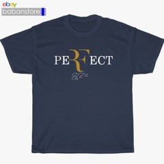 New ROGER FEDERER PERFECT Logo Black/White/Grey/Navy T-Shirt Size S-5XL