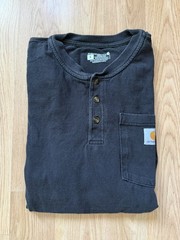 Carhartt Shirt Mens Small Black Loose Fit Long Sleeve Pocket Workwear