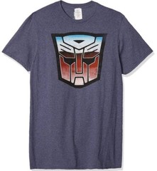 Transformers Autobot Logo Heather Charcoal Gray T-Shirt Small, Medium