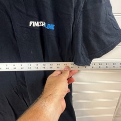 Finish Line Logo T-Shirt Mens Large Black Cotton Crew Neck Short Sleeve Gildan