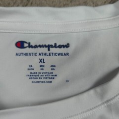 Champion Authentic Athletic Wear Men Crew Neck Short Sleeves T-Shirt XL White