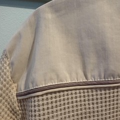 Vintage Wayne Scott Henley Shirt Mens Large Cream Dual Zip Pockets Waffle Knit