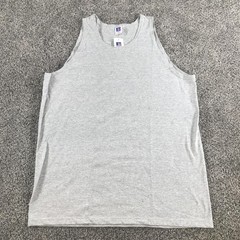 Vintage Russell Athletic Tank Top Mens Large Heather Gray Sleeveless Crew Neck
