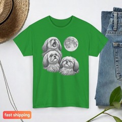 Shih Tzu T-Shirt Moon Graphic Cute Dog Lover Gift Unisex Pet Tee Gift for Her