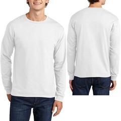 Hanes 2PK ComfortWash Long Sleeve Tearaway Tee White Soft Garment-Dyed Cotton 3X