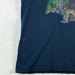 VTG Wolf Forest Tshirt Mens XL Navy Nature Mountains Outdoors Yellowstone 90s