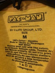 RETRO Pac-Man Bandai Namco C-Life Group Men’s T Shirt Size M Yellow Short Sleeve