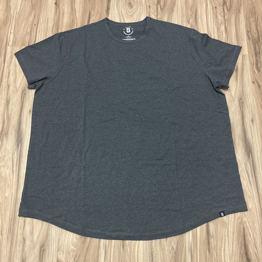 STRONGSIZE Men’s Big Tall 5XL Crew Neck T-Shirts Longer Length Heather Grey NWOT