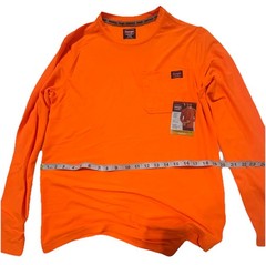 Wrangler Workwear~Men Long Sleeve Pocket T-Shirt~Small 34”-36”~Bright Orange~NWT