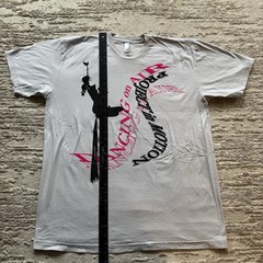 Vintage Curtain Dancing On Air Men’s XL Female Dancer White Pink USA Made Tee