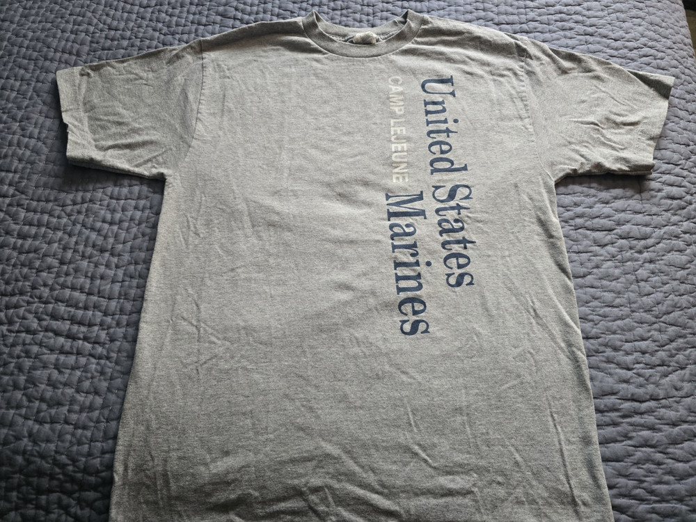 2000s Camp Lejeune United States Marines Military Gray T-Shirt LARGE Tee