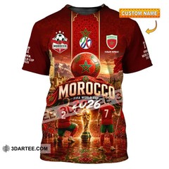 Unisex 3D Shirt – Custom Morocco World Cup 2026 Shirt VK13782