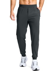 Mens Golf Joggers Pants Zipper Pockets Stretch Sweatpants Slim Fit Track