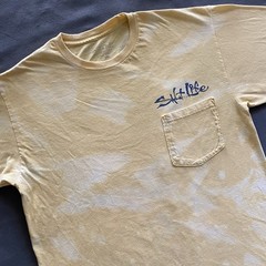 Salt Life T Shirt Mens Medium Yellow Bleach Acid Wash Fishing Sailor’s Delight