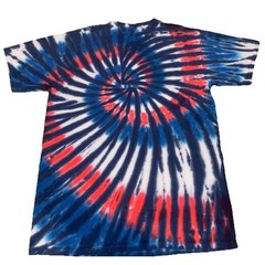 Spiral Tie Dye T-Shirt Red White Blue USA Adult Medium Patriotic Independence