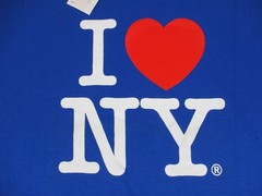 I Love NY Shirt Mens 2XL Blue Graphic Tee T-Shirt Fruit of the Loom Heavy Cotton