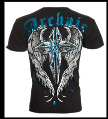ARCHAIC by AFFLICTION Black FERAL Short Sleeve Slim Fit Y2K T-shirt NWT