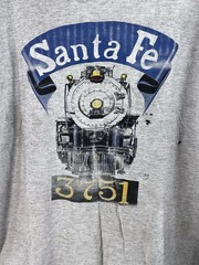 Vintage 90s Santa Fe 3751 Steam Locomotive T-Shirt XL Murina Train Single Stch