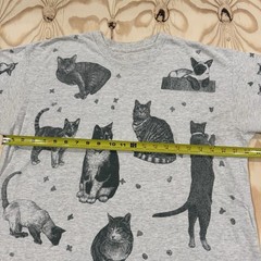 Vintage 90s Cats AOP Double Sided Graphic T-Shirt Fits XL Single Stitch Kitty