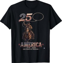 250 Years America 1776 2026 Cowboy 250th Anniversary USA T-Shirt