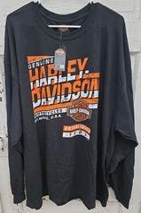 Harley Davidson T Shirt Men’s 3XL Long Sleeve Washington Pa. Black Steel City