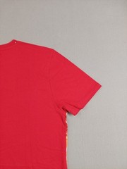 Maxi Milian Men T Shirt L Red Patchwork Front Pocket Short Sleeve Crew Neck