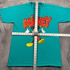 Vintage Disney T-Shirt Mens Large Teal Blue Retro Mickey Mouse Graphic Cotton