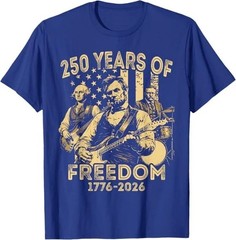 Abraham Lincoln Playing Guitar 4th July 250th Anniversary USA T-Shirt