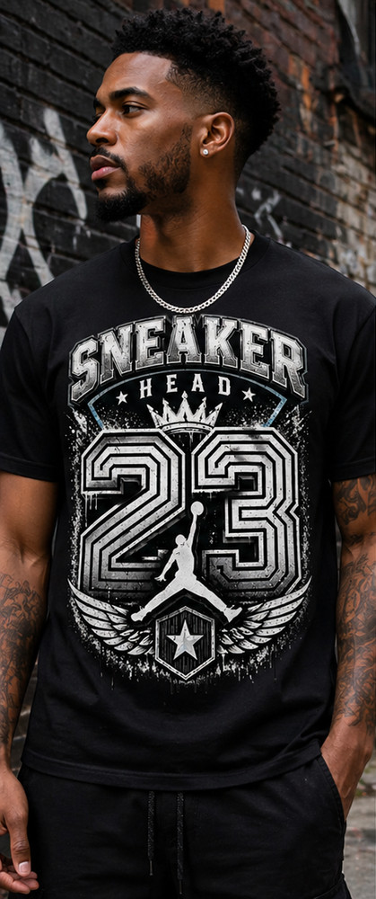 Mens Big & Tall Sneakerhead 23 Graphic Tee Shirt Streetwear for J6 Cap & Gown T