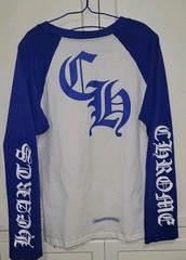 Chrome Hearts 💙 Royal Blue Raglan Sleeve, Front & Back Hits, Sz Med, Polished