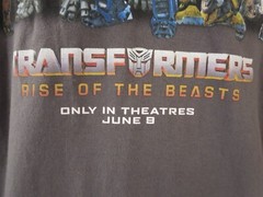 Transformers Rise of the Beast T-Shirt Movie Promo Grey Unicron Autobot 2XL