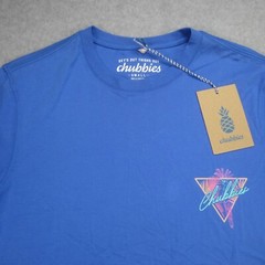 Chubbies Mens S T-Shirt NWT Blue Weekender Retro Graphic Print Short Sleeve