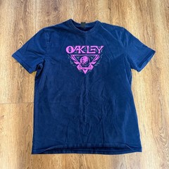 Oakley Lunaformic Tee Shirt Purple Navy Heavy Cotton Mens Large Y2K surf skater