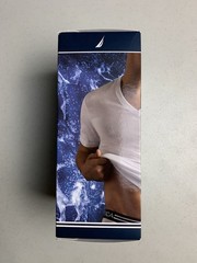 NAUTICA Mens Large L 42-44 4 Pack White Soft Cotton V Neck T Shirts Tag Free New