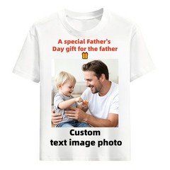 Father’s Day Custom Name Image Tee Warm Gift For Beloved Dad Daily Wear Shirt