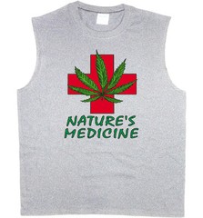 Men’s sleeveless shirt medical cannabis marijuana weed pot muscle tee tank top