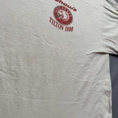 Hanes Beefy-T Vintage 90s Double-Sided Graphic Beige Unisex T-Shirt XL