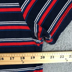 Hurley Shirt Men Medium Blue Stripped Surfer Skater Sports Logo Outdoor Athletic