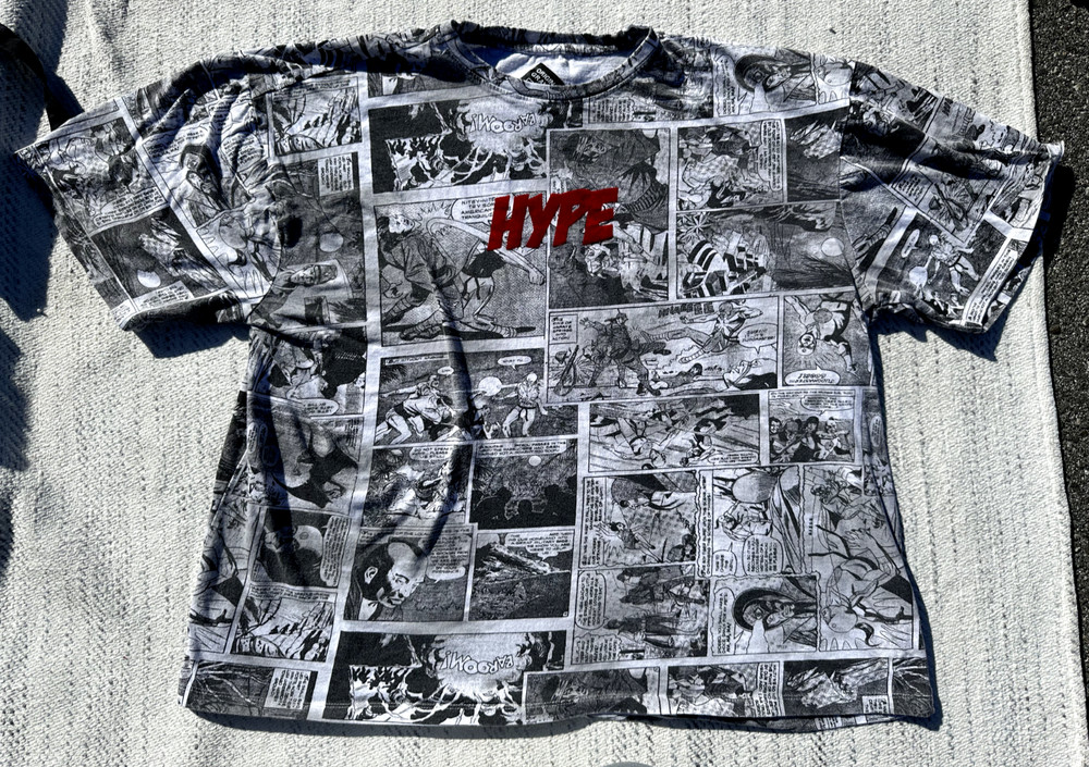 Original Gravity Shirt 2XLarge White Hype Comic Strip Graphic Novelty Mens