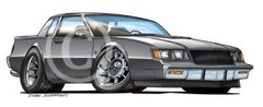 Muscle Car Buick Regal Replica T Type Cartoon T-Shirt #0602 automotive art